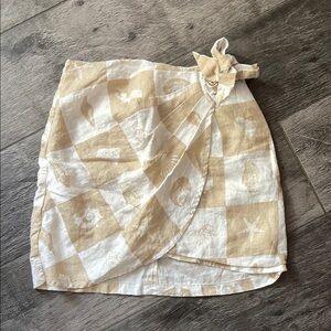 DISSH Cream Tan Mini Wrap Skirt Resort Wear